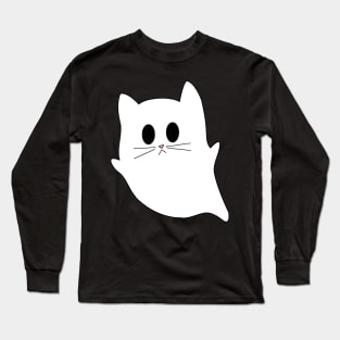 Spooky Cute Ghost Cat Long Sleeve T-Shirt